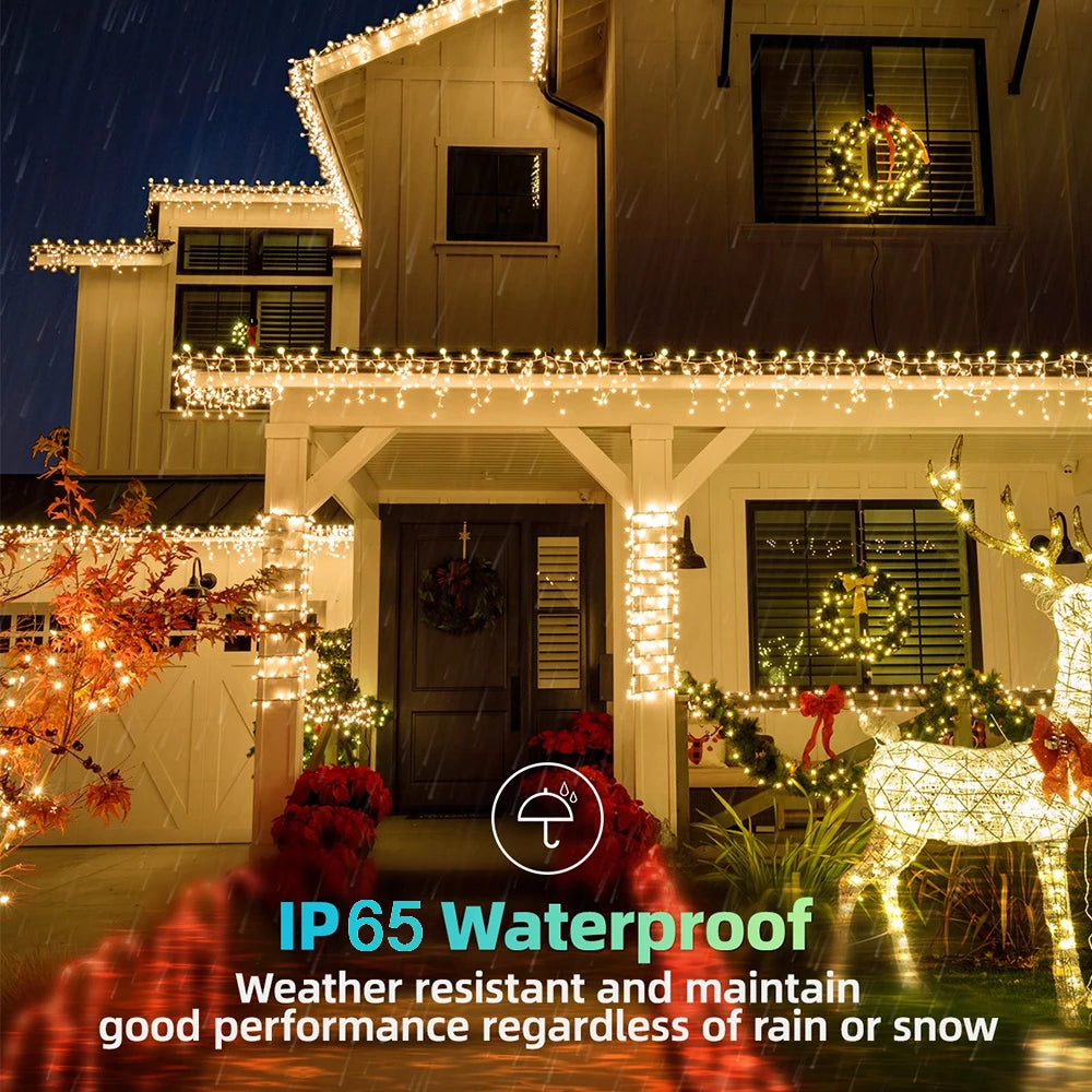 Solar-powered Christmas lights  3.5m/7.5m 160leds