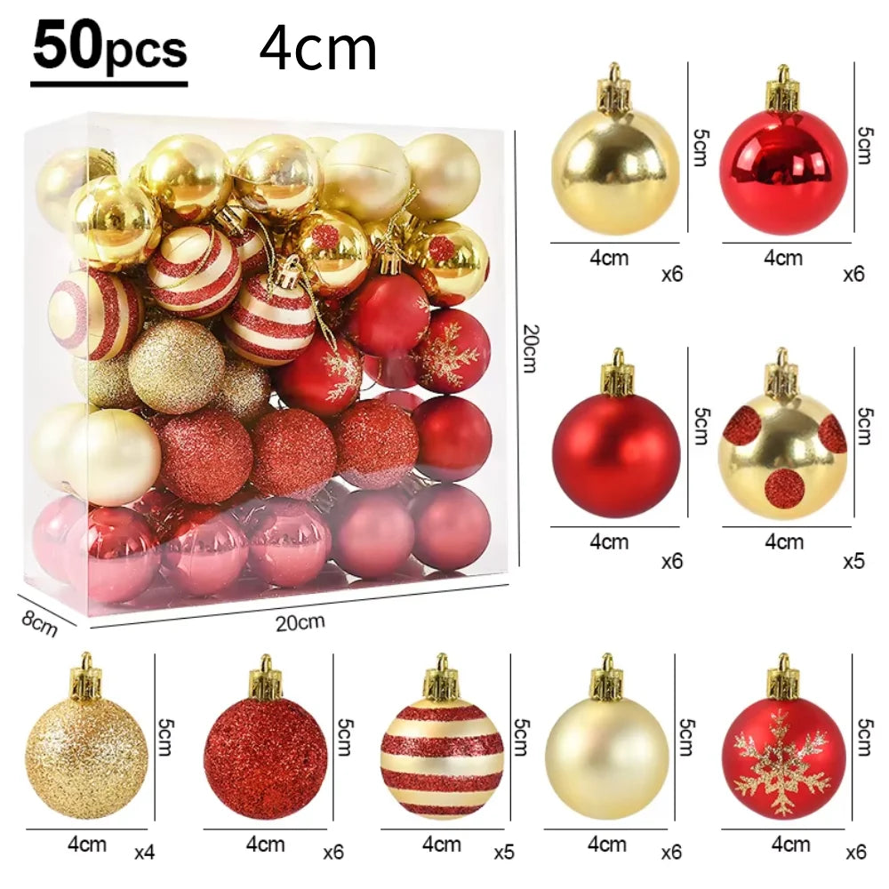 50Pcs Christmas Tree Balls Ornament