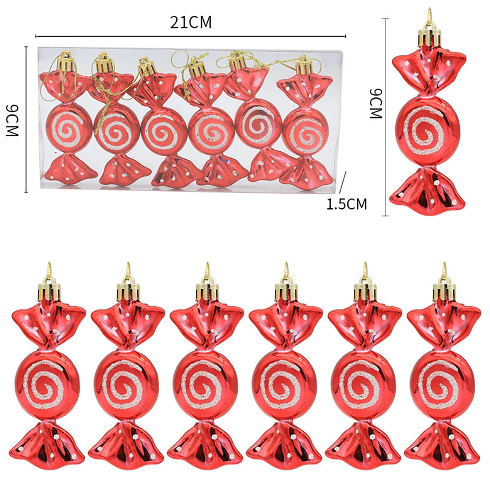 Candy Decorations for Christmas Tree,Red And Gold Candy Cane,Pine Cones,Christmas Home Decoration 2025,Xmas Tree Ornament