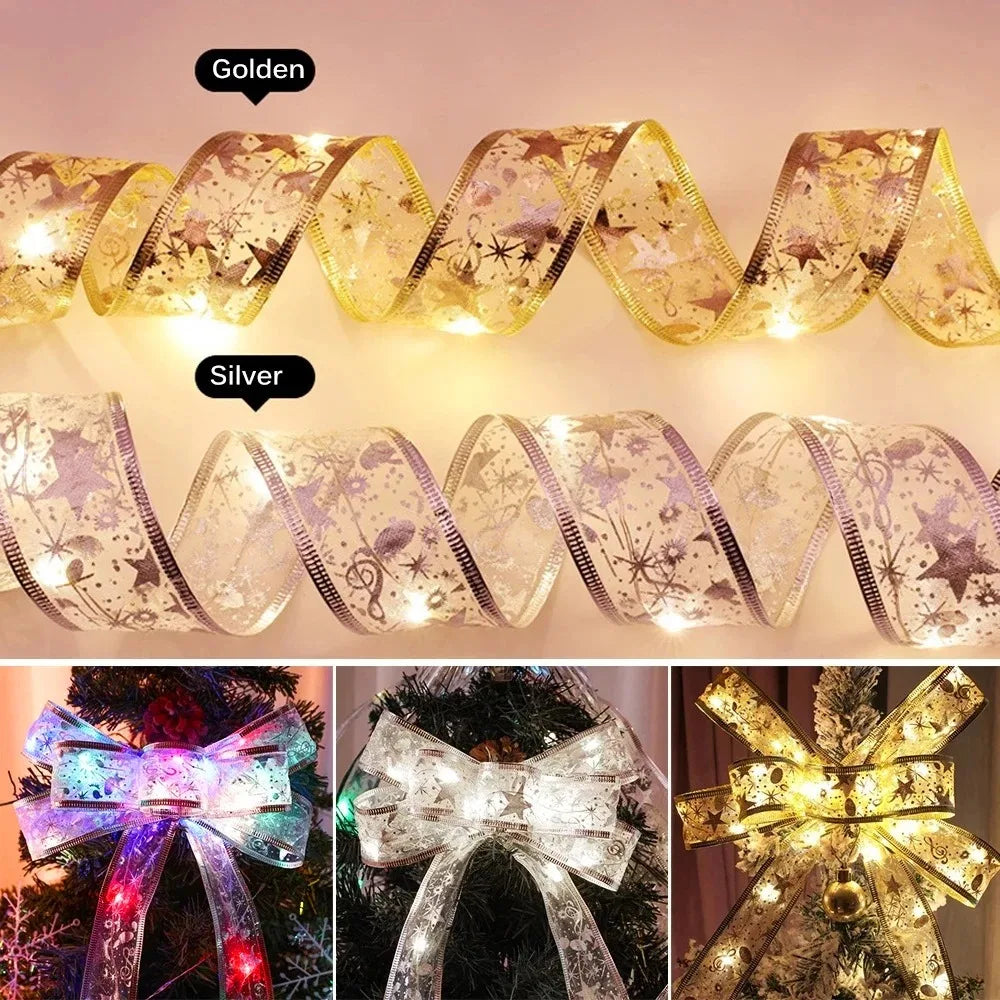 Christmas Ribbon Fairy Light Christmas Decoration For Home 2025