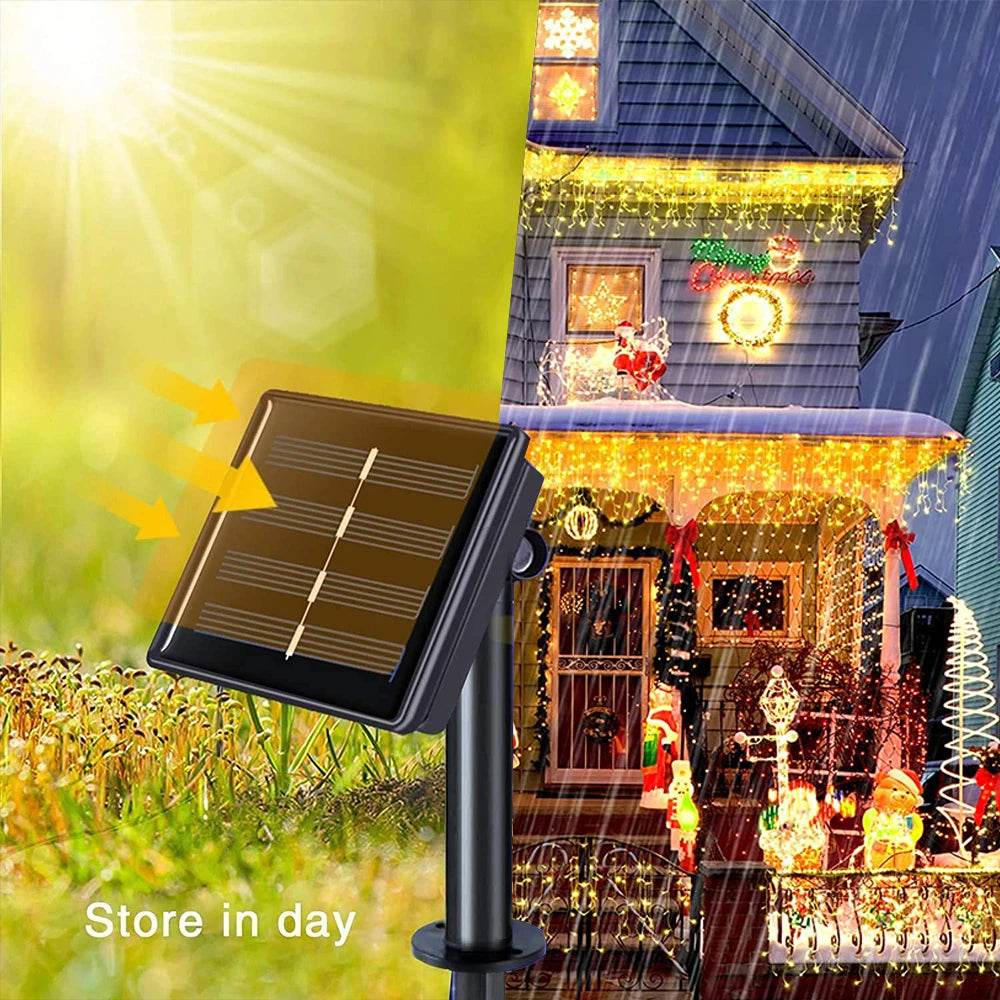 Solar-powered Christmas lights  3.5m/7.5m 160leds