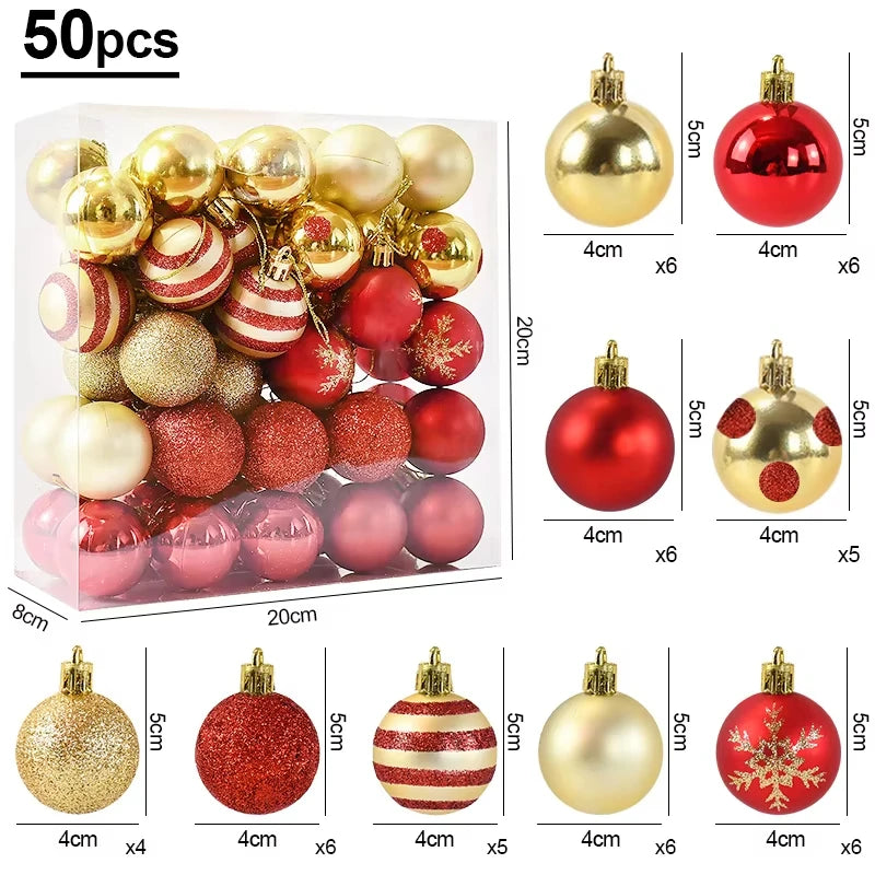 50Pcs Christmas Tree Balls Ornament